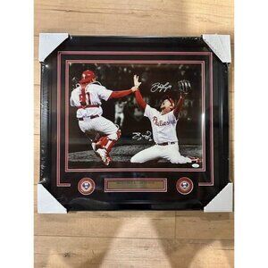 Brad Lidge & Carlos Ruiz signed autographed Phillies 16x20 photo framed JSA